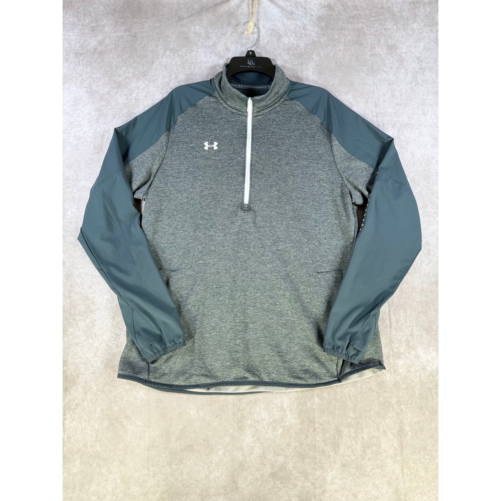 Under Armour ColdGear Mens XXL Quarter Zip Pullover Grey Heathered‎ Athletic Top